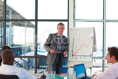 businessman giving a presentation