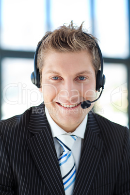 businessman with a headset