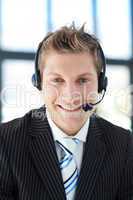 businessman with a headset