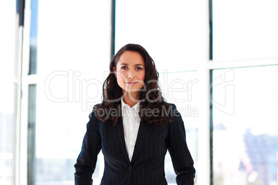 businesswoman standing in office