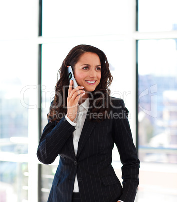 Beautiful businesswoman talking on phone