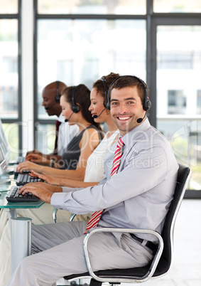 working in a call center