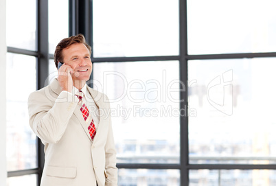Businessman speaking on a mobile phone