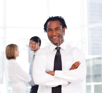 businessman with folded arms