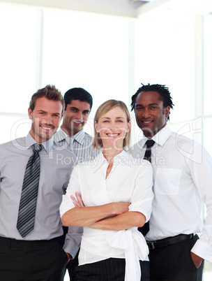 Business people smiling at the camera