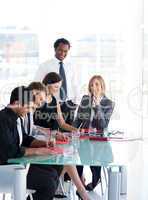 Business people working in a meeting