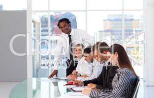 Afro-American leadership working with his team