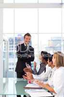 Businessman having success in a meeting