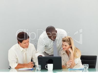 International business people working in an office