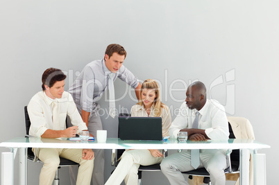 Business people interacting in a meeting