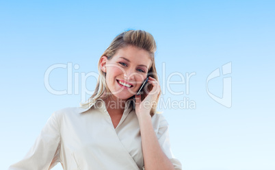 Young woman on the phone