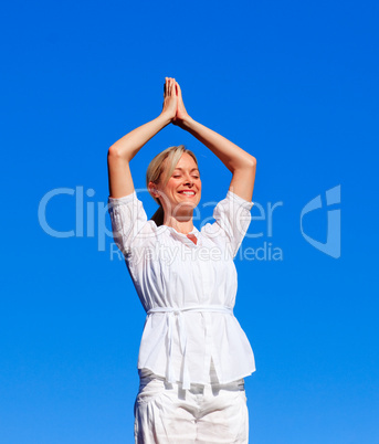 Young woman doing yoga