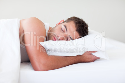 Man sleeping in bed