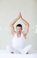 Man sitting in meditaion pose