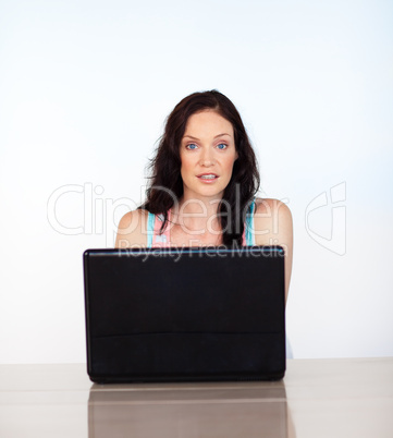 Woman concentrated on her laptop