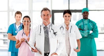 Smiling Medical team looking at the camera