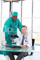 Professional doctors smiling at the camera