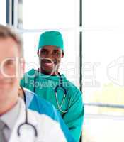 Happy surgeon smiling at the camera