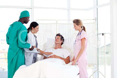Doctors caring for a patient