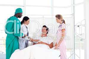 Doctors caring for a patient