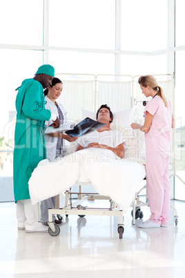 Doctor explining an X-ray to her patient