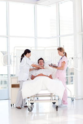 Female doctor explaining an X-ray to her patient