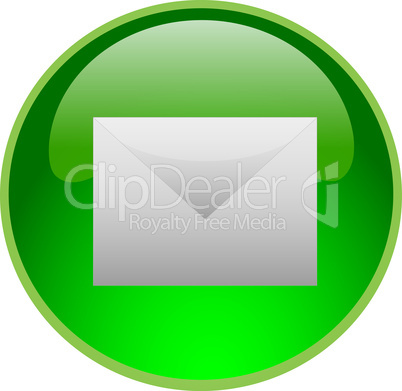 3D Button grün Brief