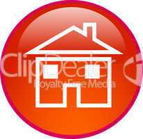 3D Button rot Home Haus