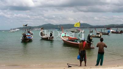 Fischer am Thailändischen Strand