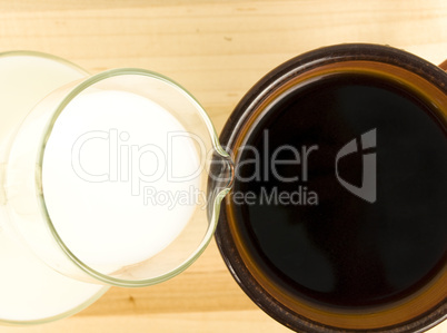 Creamer pouring into coffee