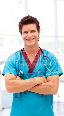 Potrait of a Young Doctor smilling at camera