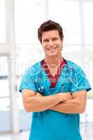 Potrait of a Young Doctor smilling at camera