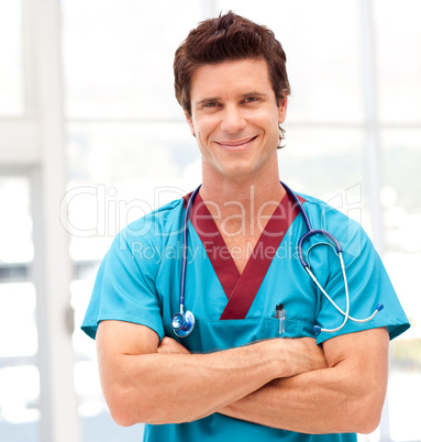 Young Confident doctor looking at camera