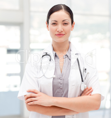 Confident doctor looking at camera