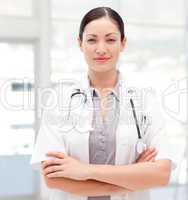 Confident doctor looking at camera