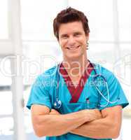 Potrait of a Young Doctor smilling at camera