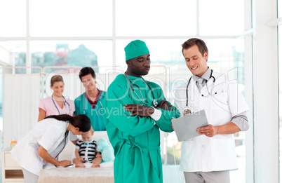 Doctors in a hospital looking after a patient