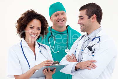 Happy  Team of Doctors Working Together