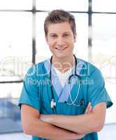Happy Male Doctor looking as the camera