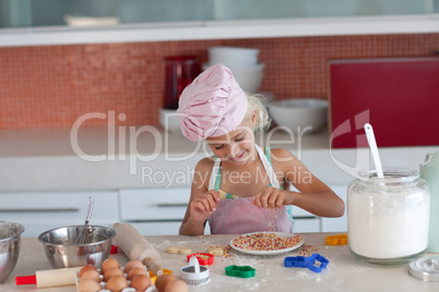 Mother teaching Child how to cook