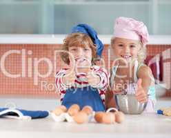 Children having fun in the Kitchen