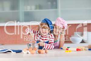 Children having fun in the Kitchen
