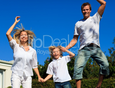 Family Playing in the garden