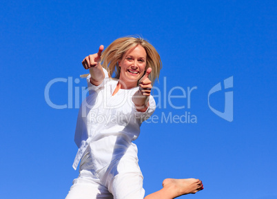 Woman Jumping in the air