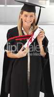 Woman smiling at her graduation