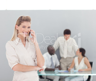 Buiness woman taking on the phone