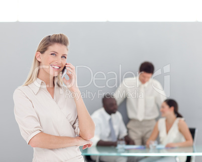 Buiness woman taking on the phone