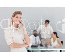 Buiness woman taking on the phone