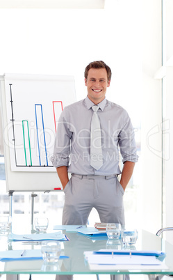 Sales Manager Presenting figures