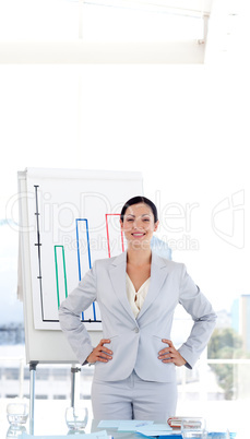 Businesswoman giving a presentation